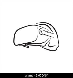 VR-Headset-Line-Art-Stil für Ihr Design. Stock Vektor