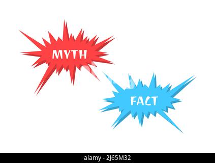 Mythos und Tatsache Sprachboom Cloud Icon Vektor-Set. Stock Vektor