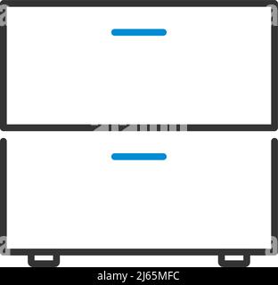 Symbol Für Nachttisch Im Schlafzimmer. Editierbare Fett Formatigte Kontur Mit Farbfüllungsdesign. Vektorgrafik. Stock Vektor