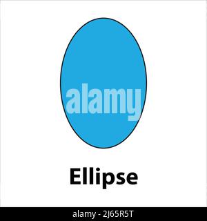 Ellipse geometrische Form blau Farbvektor Stock Vektor
