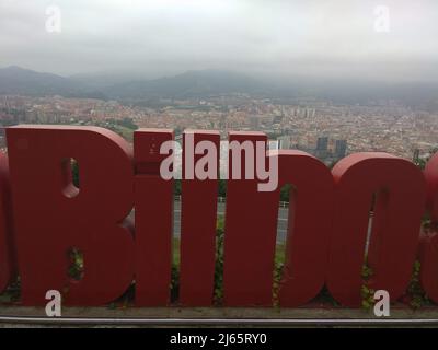 Standseilbahn Artxanda, wo Sie einen Aussichtspunkt von Bilbao genießen können. Stockfoto