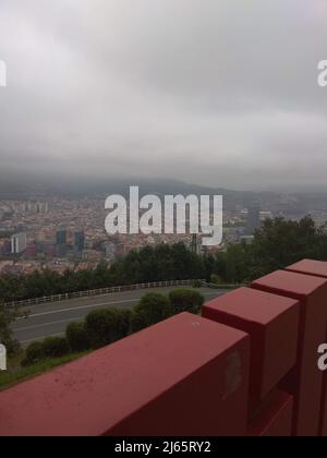 Standseilbahn Artxanda, wo Sie einen Aussichtspunkt von Bilbao genießen können. Stockfoto