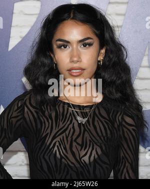 Los Angeles, USA. 27. April 2022. Malinalli beim Hulu's Original Film CRUSH Los Angeles Premiere im NeueHouse Hollywood in Los Angeles, CA am Mittwoch, dem 27. April 2022. (Foto: Sthanlee B. Mirador/Sipa USA) Quelle: SIPA USA/Alamy Live News Stockfoto
