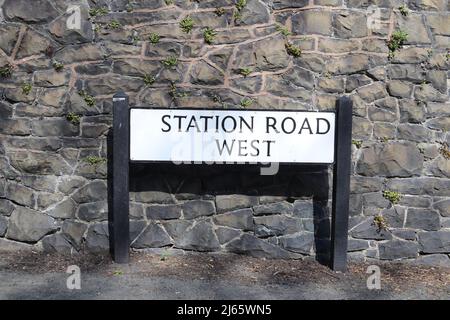 Penmaenmawr Bahnhof Bahnhofsstraße West Conwy North Wales Stockfoto
