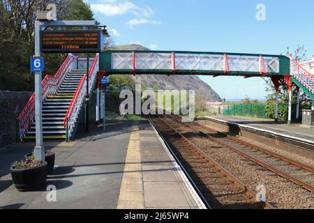Penmaenmawr Bahnhof Bahnhofsstraße West Conwy North Wales Stockfoto