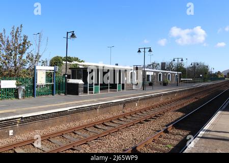 Penmaenmawr Bahnhof Bahnhofsstraße West Conwy North Wales Stockfoto