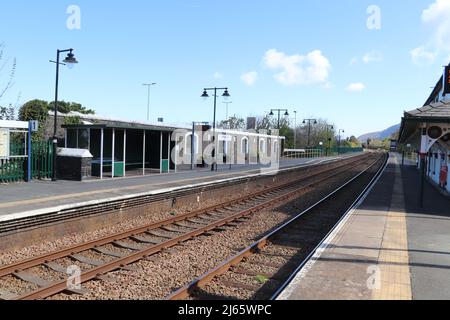 Penmaenmawr Bahnhof Bahnhofsstraße West Conwy North Wales Stockfoto