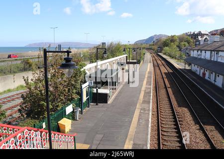 Penmaenmawr Bahnhof Bahnhofsstraße West Conwy North Wales Stockfoto