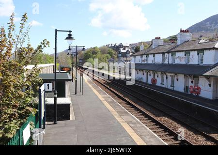 Penmaenmawr Bahnhof Bahnhofsstraße West Conwy North Wales Stockfoto