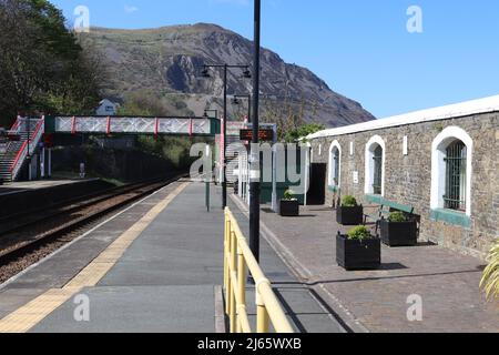Penmaenmawr Bahnhof Bahnhofsstraße West Conwy North Wales Stockfoto