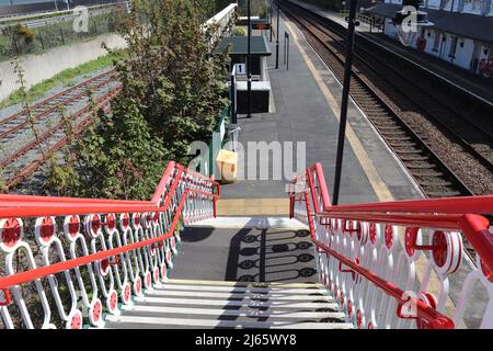 Penmaenmawr Bahnhof Bahnhofsstraße West Conwy North Wales Stockfoto