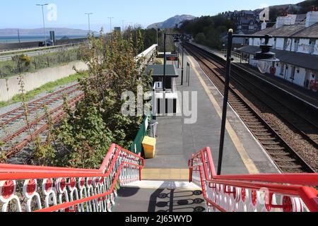 Penmaenmawr Bahnhof Bahnhofsstraße West Conwy North Wales Stockfoto