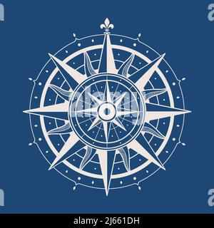 Kompass der Vintage Wind Rose. Vektorgrafik Stock Vektor