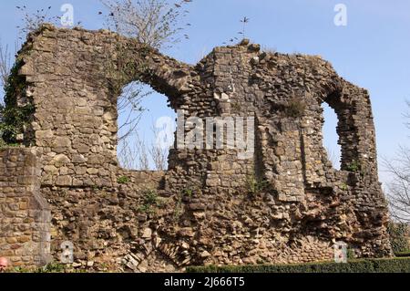 Ruinen des alten Bischofspalastes, Llandaff, Cardiff, Wales, Großbritannien Stockfoto