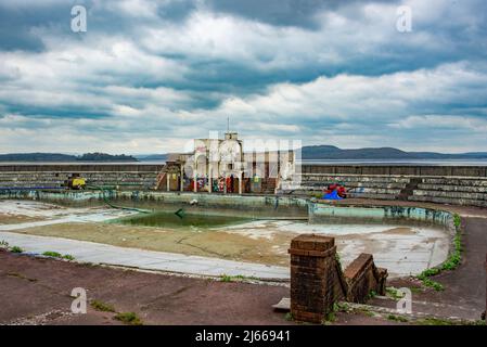 Grange-over-Sands lido, Cumbria, Großbritannien. Stockfoto