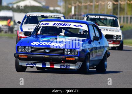 Jake Hill, Ric Wood, Ford Capri III 3 Liter S, Gerry Marshall Trophy, ein Rennen über 45 Minuten für zwei Fahrer mit einem obligatorischen Boxenstopp für Gruppe 1 s. Stockfoto