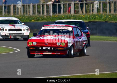 Rob Huff, Chris Lillingston-Price, Ford Capri III 3 Liter S, Gerry Marshall Trophy, ein Rennen über 45 Minuten für zwei Fahrer mit einem obligatorischen Boxenstopp, Stockfoto