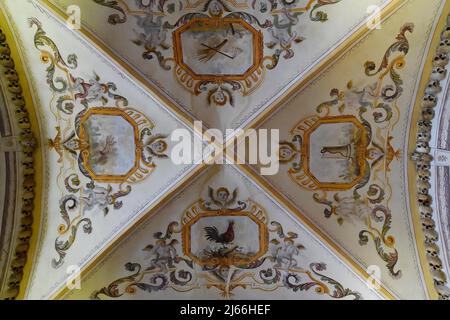 Kapitelhaus, Detail der Decke, St. Francis Kirche, Evora, Alentejo, Portugal Stockfoto