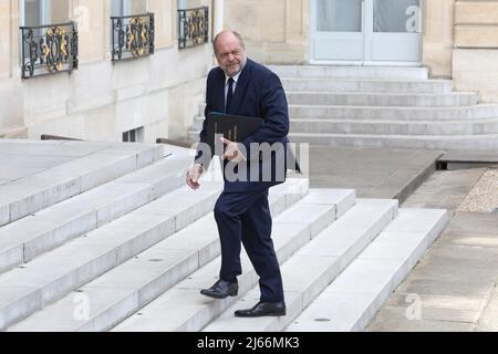 Paris, Frankreich. 28. April 2022. Paris, Frankreich, den 28. april 2022, Eric Dupond-Moretti, Justizminister, François Loock/Alamy Credit: Loock François/Alamy Live News Stockfoto