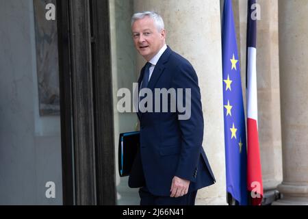 Paris, Frankreich. 28. April 2022. Paris, Frankreich, den 28. april 2022, Bruno Lemaire, Minister für Wirtschaft, Finanzen und Erholung, François Loock/Alamy Credit: Loock François/Alamy Live News Stockfoto