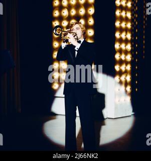 Die schönsten Melodien der Welt, ZDF Show, Deutschland, 1983, im Bild: Jean-Claude Borelly, französischer Trompeter. Die schönsten Melodien der Welt, TV Show, Deutschland, 1983, auf dem Foto: Jean-Claude Borelly, französischer Trompeter. Stockfoto