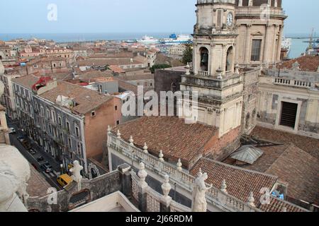 barocke Kathedrale (ste agatha) in catania auf sizilien (italien) Stockfoto