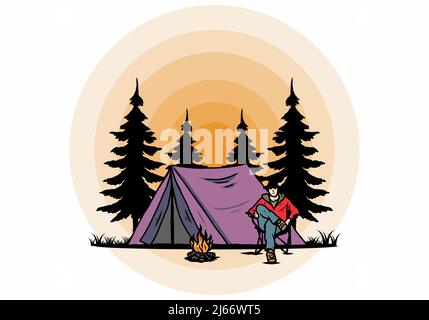 Genießen und entspannen Sie in der Natur Illustration Stock Vektor