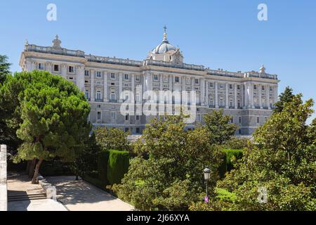 Der Königspalast von Madrid, auch Königspalast von Oriente, Spanien genannt Stockfoto