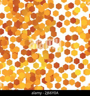 Nahtloses Muster mit goldener Wabenform. Vektorhintergrund für Einladung, Poster, Karte, Banner, Ankündigungen und andere Stock Vektor