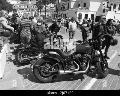 Mijas, Spanien. 23.. April 2022. Treffen mit Harley Davidson. Stockfoto