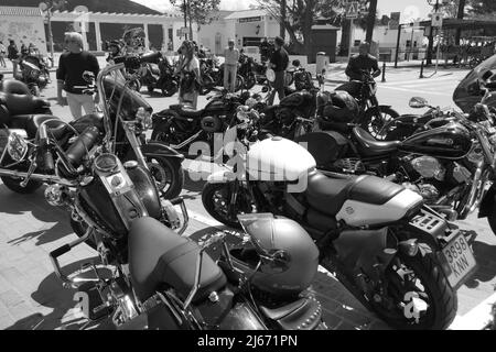 Mijas, Spanien. 23.. April 2022. Treffen mit Harley Davidson. Stockfoto