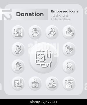 Symbole mit Charity-Prägung Stock Vektor