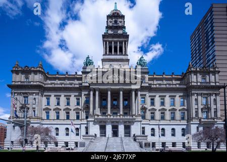 Wayne County Building, ehemals Courthouse, in der Randolph Street 600 in Downtown Detroit, Michigan, USA Stockfoto