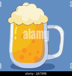 Kaltfrisches Volles Bier Glas Stock Vektor Stock Vektor