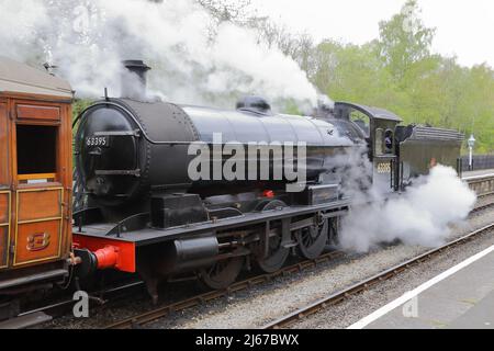 NYR (North Yorkshire Railway) Dampfzug im Bahnhof Grosmont. Stockfoto