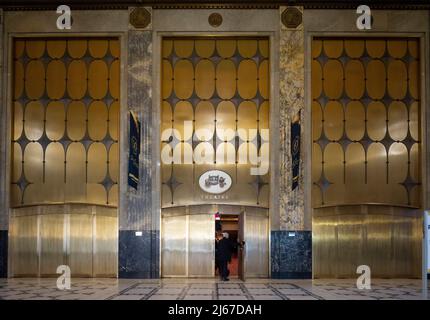 Eintritt zum Fisher Theater, Art déco-Design aus dem Jahr 1928, Detroit, Michigan, USA Stockfoto