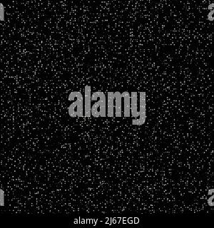 Minimalistisches Muster aus kleinen Punkten, weiß auf schwarz, Grautöne CGI-Textur bereit zum Maskieren Stockfoto