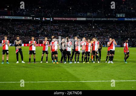 Rotterdam, Niederlande. 28. April 2022. Rotterdam - während des Spiels zwischen Feyenoord und Olympique Marseille im Stadion Feijenoord De Kuip am 28. April 2022 in Rotterdam, Niederlande. (Box to Box Pictures/Yannick Verhoeven) Credit: Box to Box pictures/Alamy Live News Stockfoto