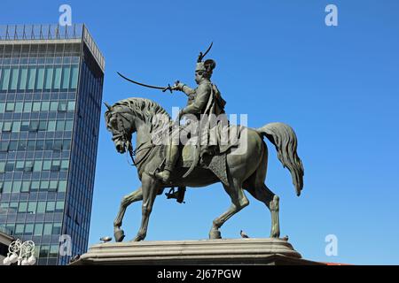 Ban Josip Jelacic Reiterstatue im Stadtzentrum von Zagreb Stockfoto