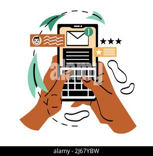 Hände halten Smartphone Stock Vektor