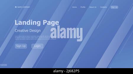 Startseite Landung blau Web Landing Page Vorlage digitale Website Landing Page Design Konzept - Vektor-Illustration Stock Vektor