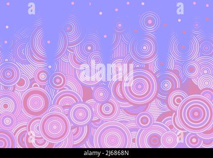 Abstrakter psychedelischer Hintergrund mit Kreisen und Linien unterschiedlicher Breite im modernen optischen Illusion-Stil. Stock Vektor