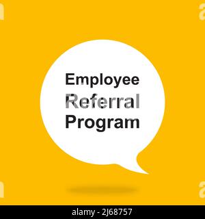 Employee Referral Program Speech Bubble Banner Vektor mit Copy Space Human Resource Management Konzept für Flyer, Banner, Präsentationen und Poster Stock Vektor