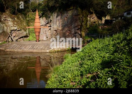 Corten Stahlskulptur für Worsley Delph Basin Projekt, von DP Structures, entworfen Stockfoto