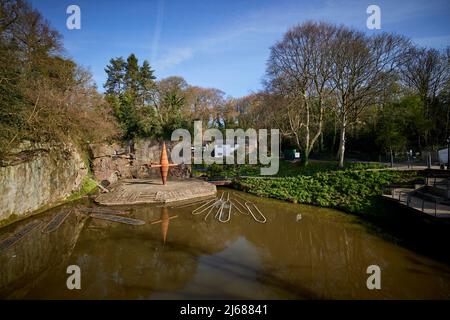 Corten Stahlskulptur für Worsley Delph Basin Projekt, von DP Structures, entworfen Stockfoto