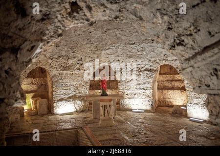 Die Stadt Split in Kroatien in der Region Dalmatien, Saint Domnius Kathedrale unteren Kellerbereich Stockfoto