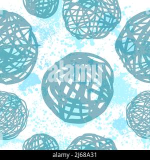 Abstrakter nahtloser Hintergrund aus Kreisen und Blots. Vektorgrafik Stock Vektor