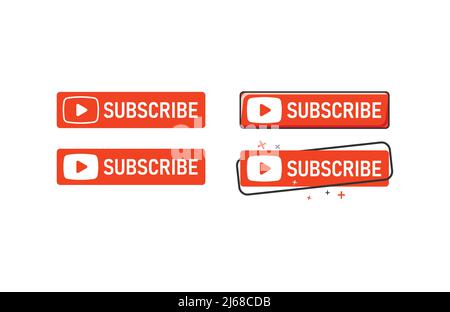 YouTube Subscribe Button Vector Template, Subscribe Button Design, Subscribe Icon, Subscribe Logo Stock Vektor