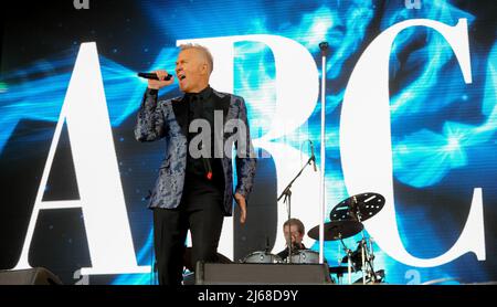 Martin Fry, der Sänger der 80s Band ABC, tritt beim Flashback Festival in Temple Newsom auf. (Foto von Robin Burns / SOPA Images/Sipa USA) Stockfoto