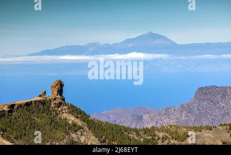 el teide auf teneriffa kanarische Inseln von gran canaria Stockfoto